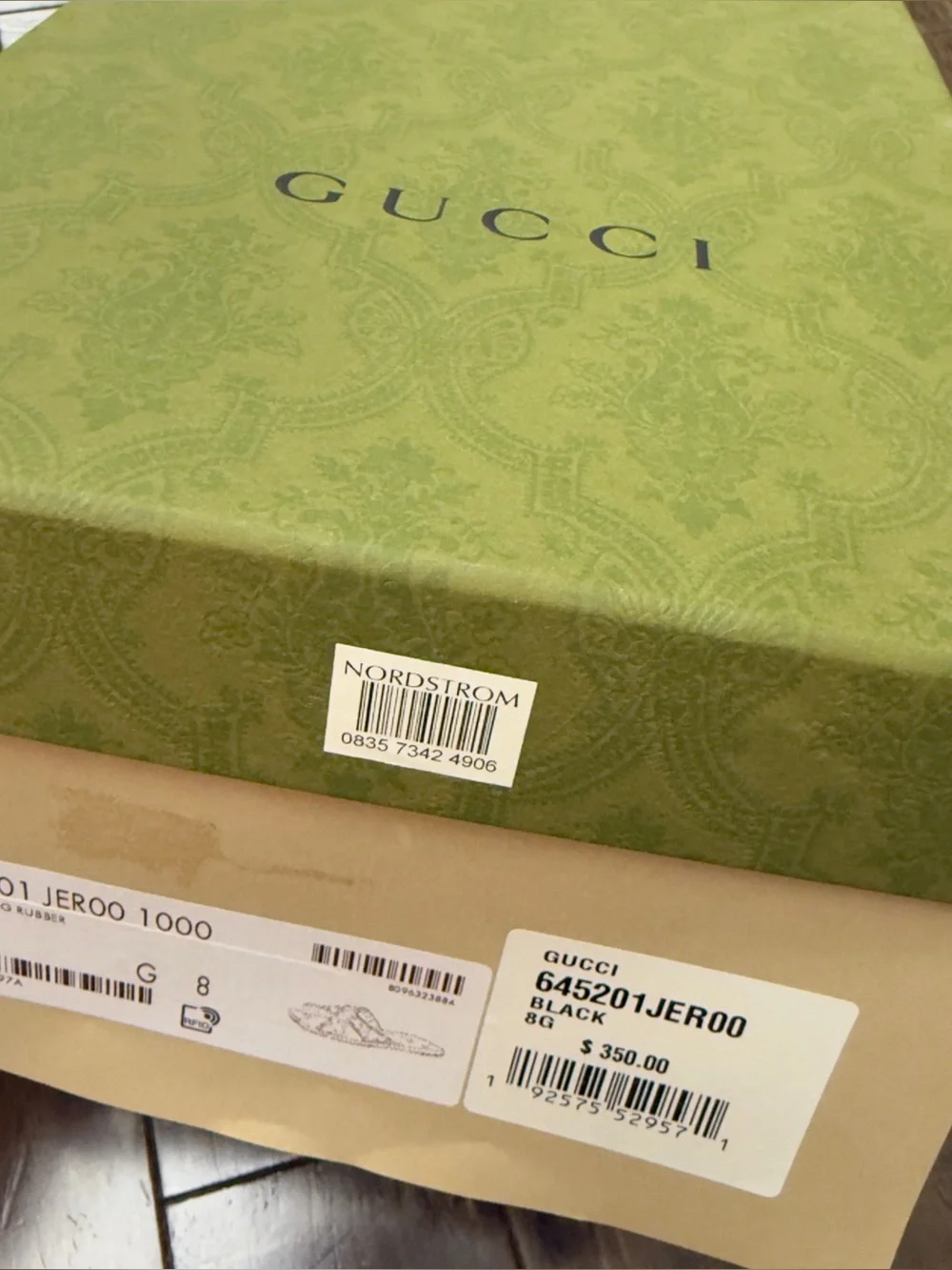 Gucci Black & Red GG Embossed Cross-Strap Slide Sandals
